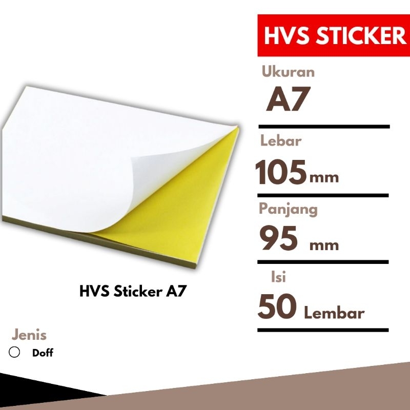 

Kertas Sticker HVS A7 Label Resi Pengiriman Doff 95 x 105 mm - 500 Lembar