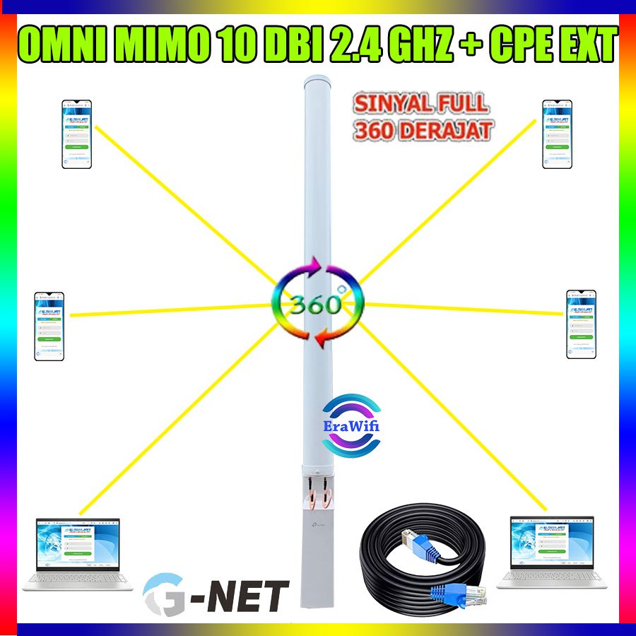 Antena Wifi Outdoor 2,4 GHz Omni Mimo 10 dBi Plus Wifi Outdoor CPE220 Ext 30 dBm