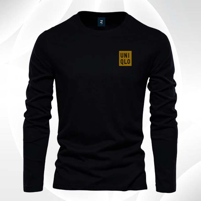 Terkeren  Kaos Panjang Distro Unql Text Gold Terbaru  Baju Distro Pria & Wanita Premium Quality >Af_