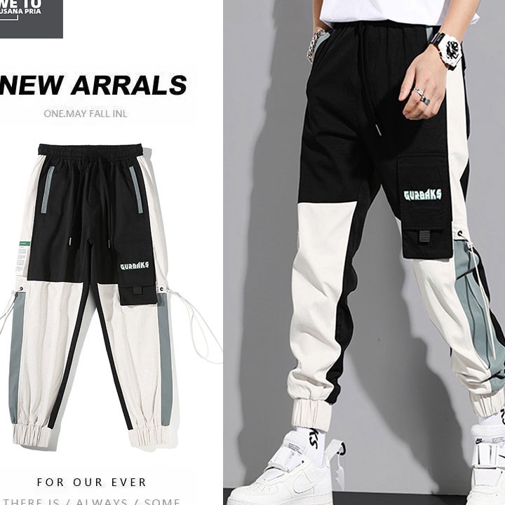 Baru Celana cargo panjang pria jogger cargo basic OOTD Korean Style celana hip hop celana dance baju