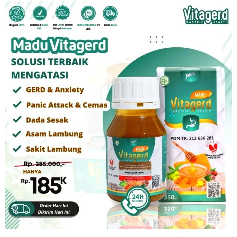 

Madu Vitagerd menghilangkan asam lambung naik sehingga panik&cemas