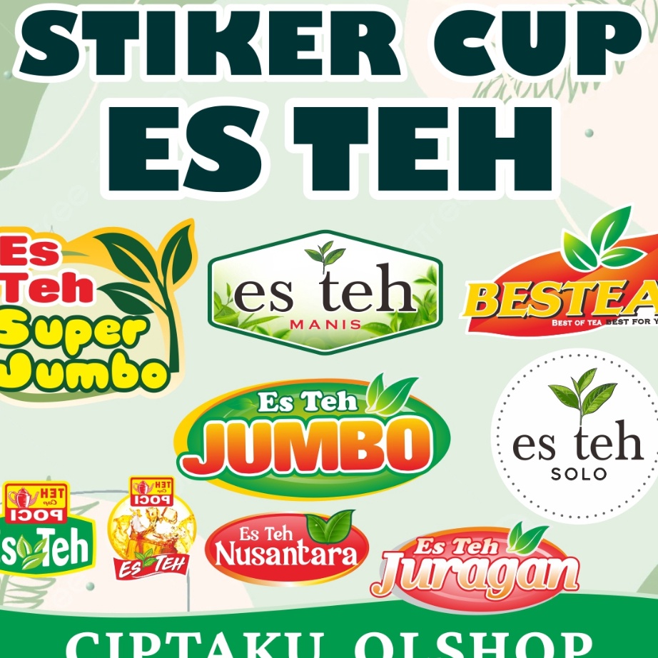 

Best Seller stiker label gelas cup minuman es teh ㅉ