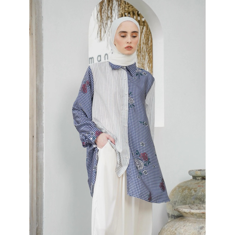 Marsya Top Blue Aleza Label