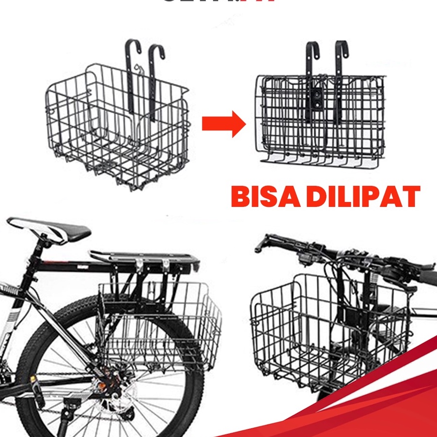 New Stock Keranjang Sepeda Lipat Foldable Basket Untuk Sepeda Dewasa MTB Seli Lipat Aksesoris Sepeda.