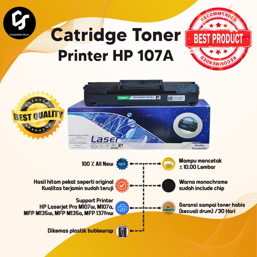 CARTRIDGE TONER COMPATIBLE HP 107a / W107A