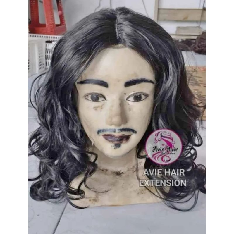 Full Wig Pria Rambut Ikal sebahu