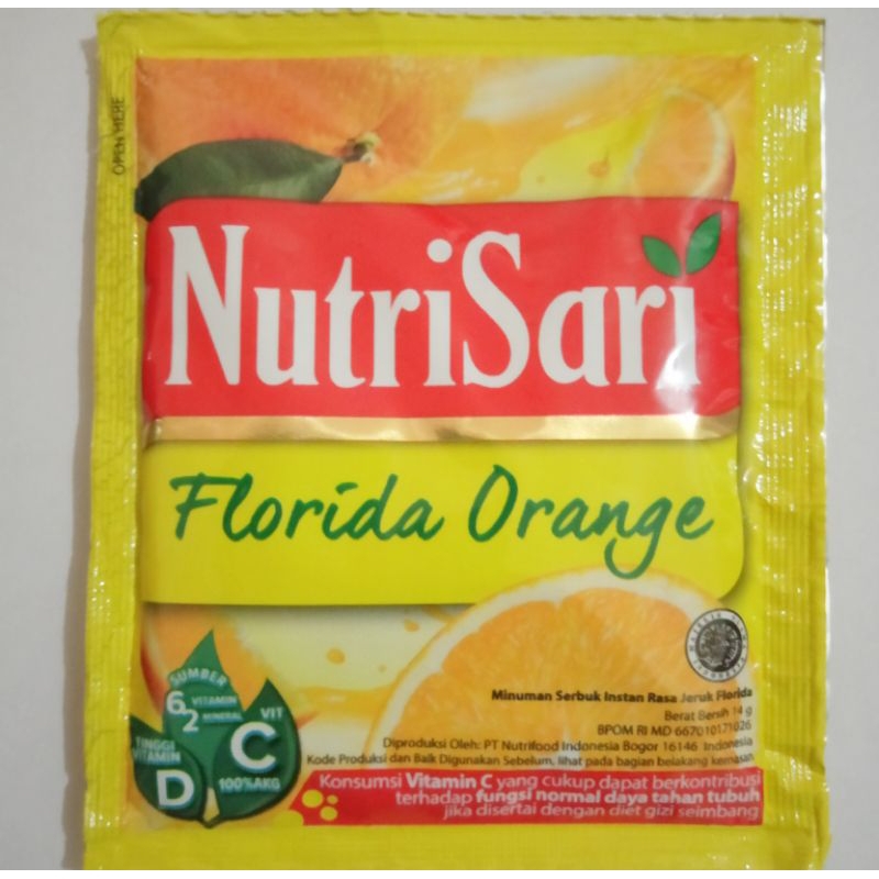 

nutrisari Florida orange per renceng isi 10 sachet