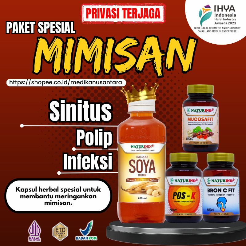 Obat Herbal Gatal Mimisan Sinitus Pusing Susah Tidur Gurah Hidung Polip Benjolan Dalam Hidung Berlen