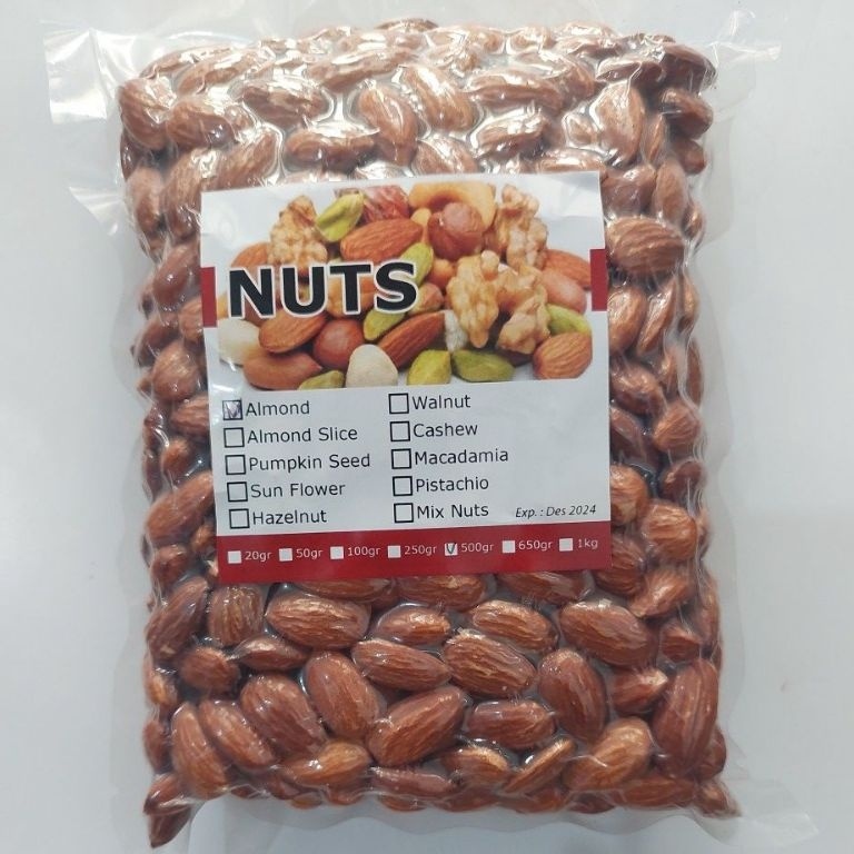 

100 roasted almond kacang almond panggang 500gr ➱Sale