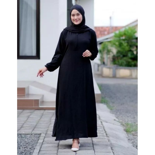 gamis abaya asop - gamis terbaru hitam polos simpel cantik - gamis pesta mewah elegan