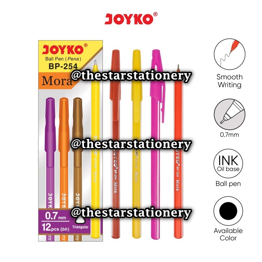 

(1 Biji) GROSIR Bolpen Joyko BP-254 Mora 0.7 mm Ball Pen / Pulpen Pena Joyko BP254 Mora 0.7 mm / Joyko BP 254