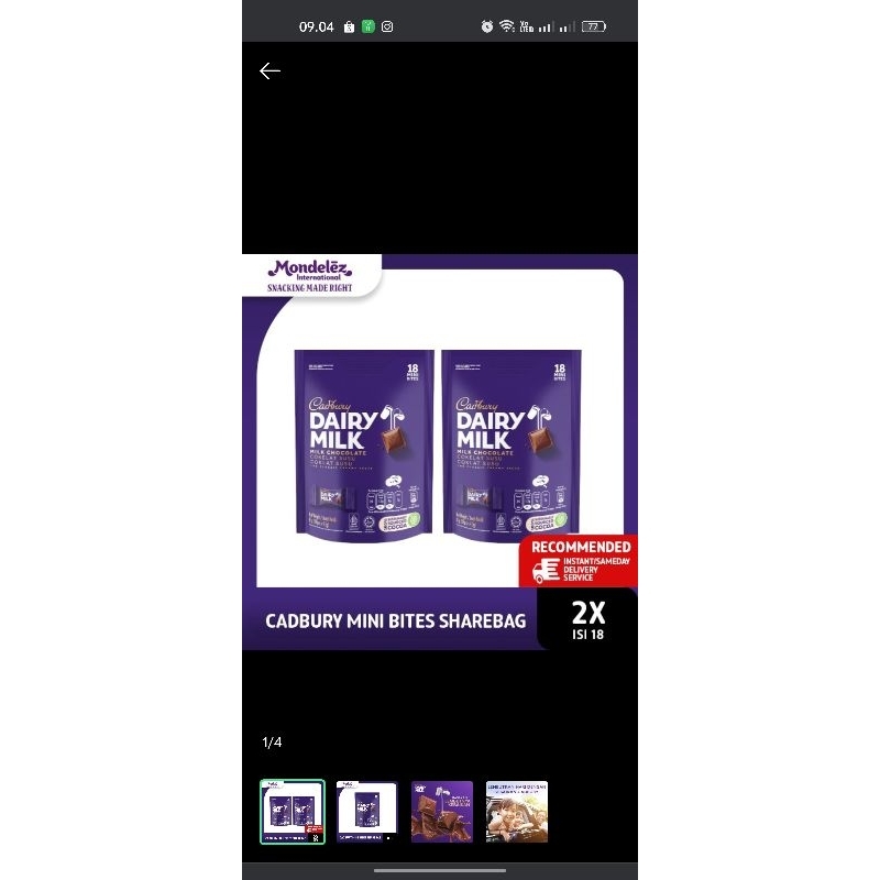 

Cadbury Dairy Milk Cokelat Mini Bites Sharebag Isi 18 - 2 Pack