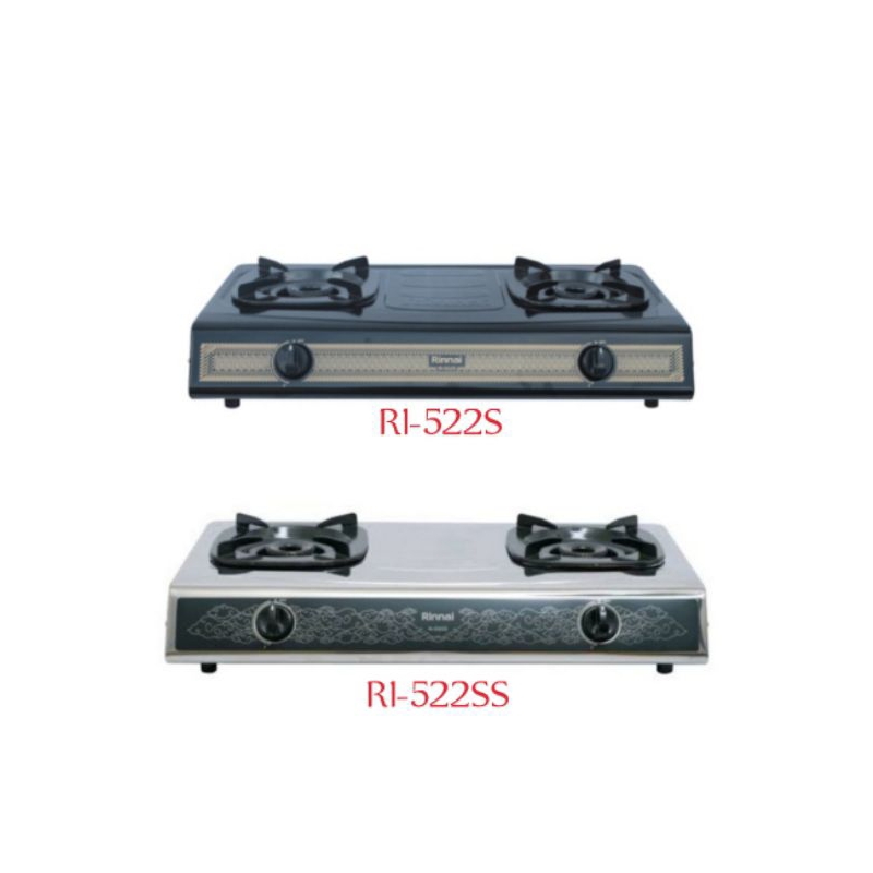 Rinnai Kompor Gas 2 tungku RI - 522S.  RI 522 S /  RI -522SS  stainless  RI 522 SS