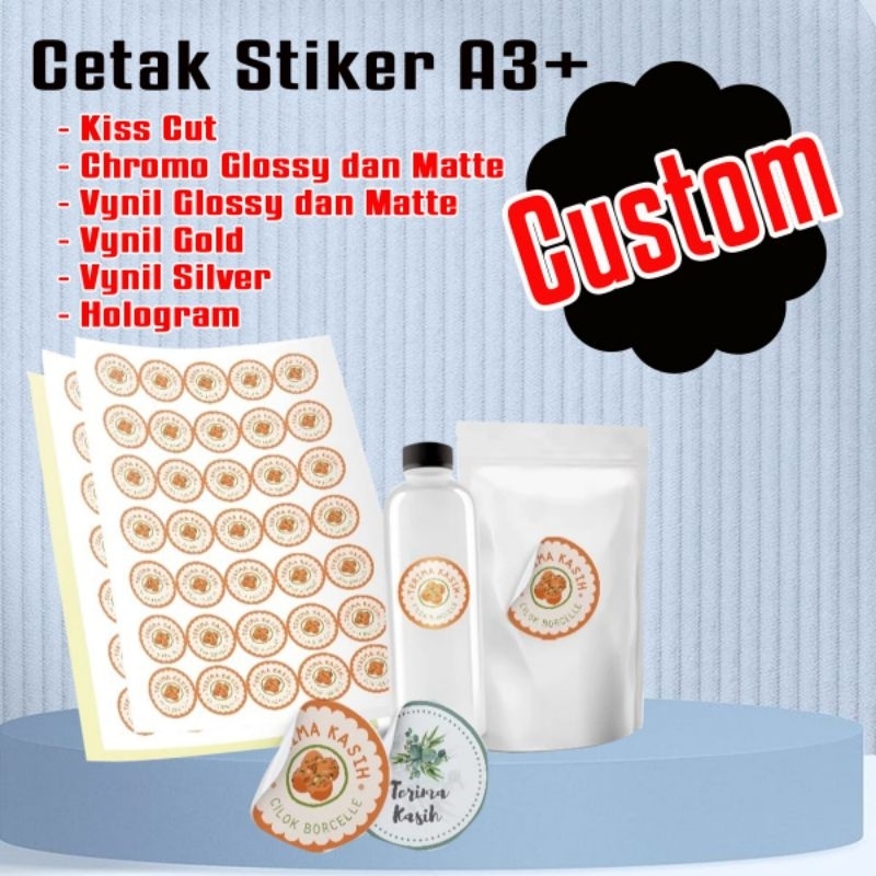 

Cetak Print Stiker+Cutiting Vynil Glossy, vynil Matte, Hologram, Silver, Gold +KISS CUT