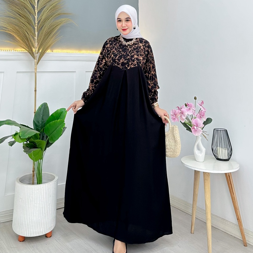 Gamis twill bahan rayon premium lengan panjang gamis rayon jumbo