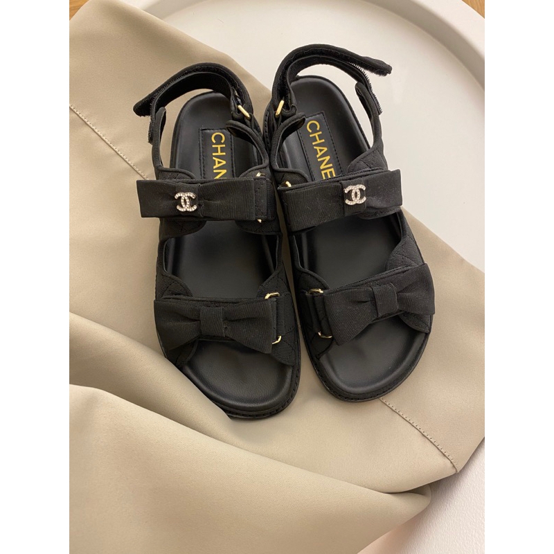 chanel dad sandal ribbon size 39