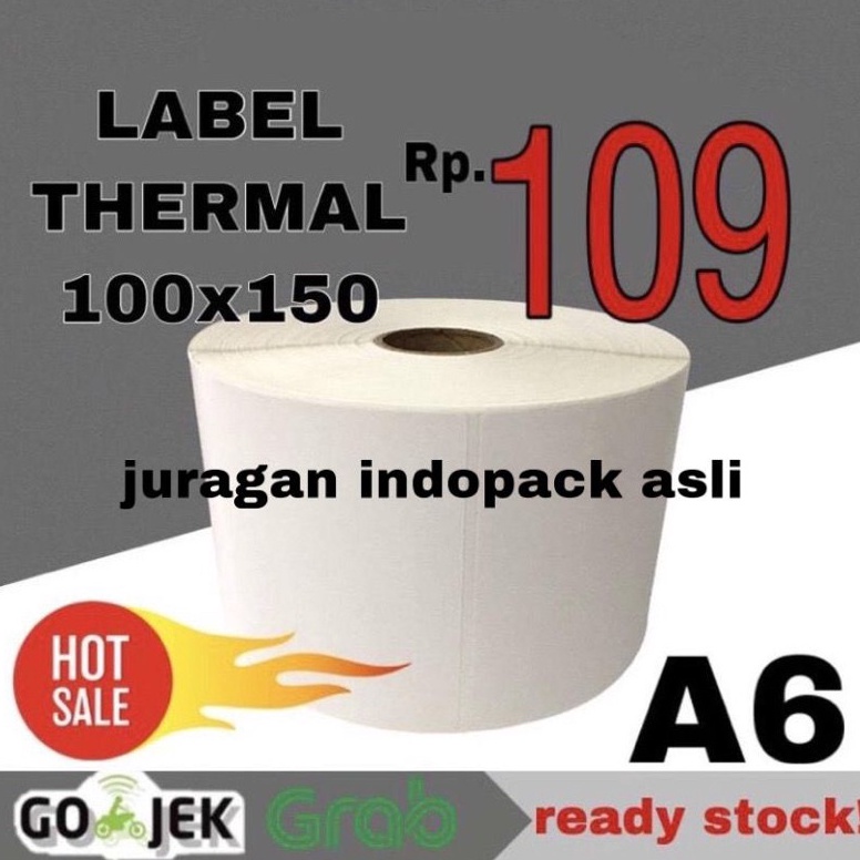 

LABEL STICKER THERMAL 100 X 150 BARCODE 100X150 UKURAN A6 69