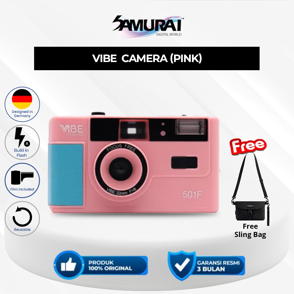 Kamera Analog Vibe Analog Camera Shoot Reuseable - Kamera Klise Pink