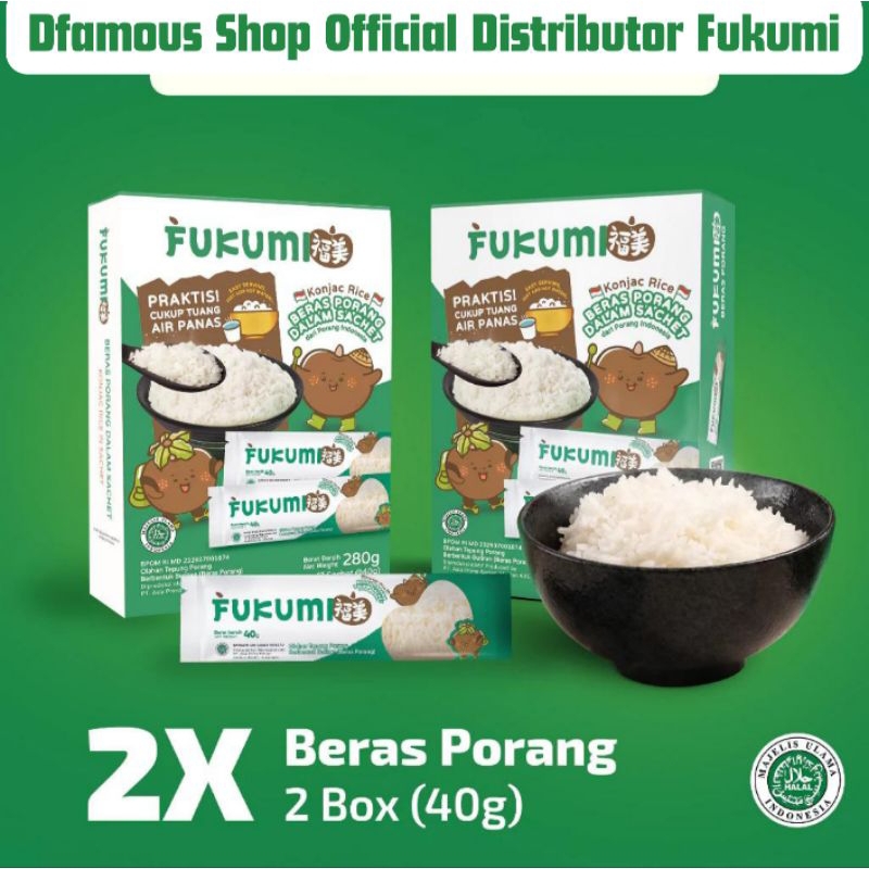

Beras Porang FUKUMI 2 Box 14 Sachet @40gr KonjacRice Shirataki