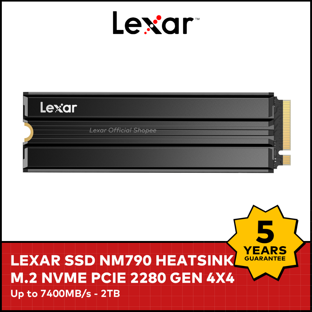 Lexar SSD NM790 with Heatsink M.2 NVMe PCIe 2280 Gen 4X4 - 2TB