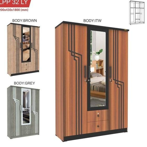 Lemari Pakaian / Lemari Minimalis / Romaro LPP 32 LY / Romaro LPP 22 LY
