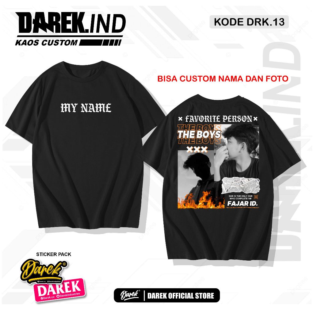 KAOS CUSTOM FOTO DAN NAMA AESTHETIC, SABLON KAOS BUCIN SATUAN