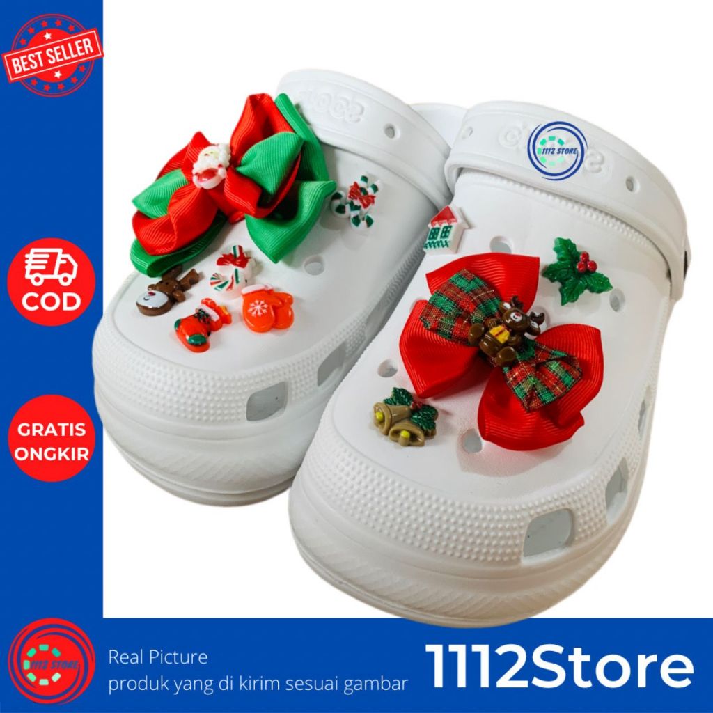 1112 Store Jibbitz crocs hiasan sendal sepatu dan tas wanita edisi christmas