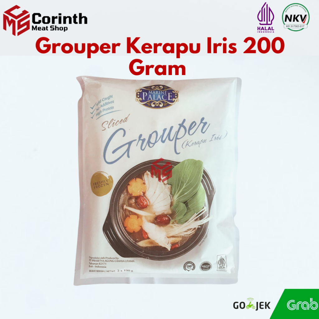 

Grouper (Ikan Kerapu) Slice Marine Palace 200 Gr | 100 % HALAL | FRESH PREMIUM QUALITY