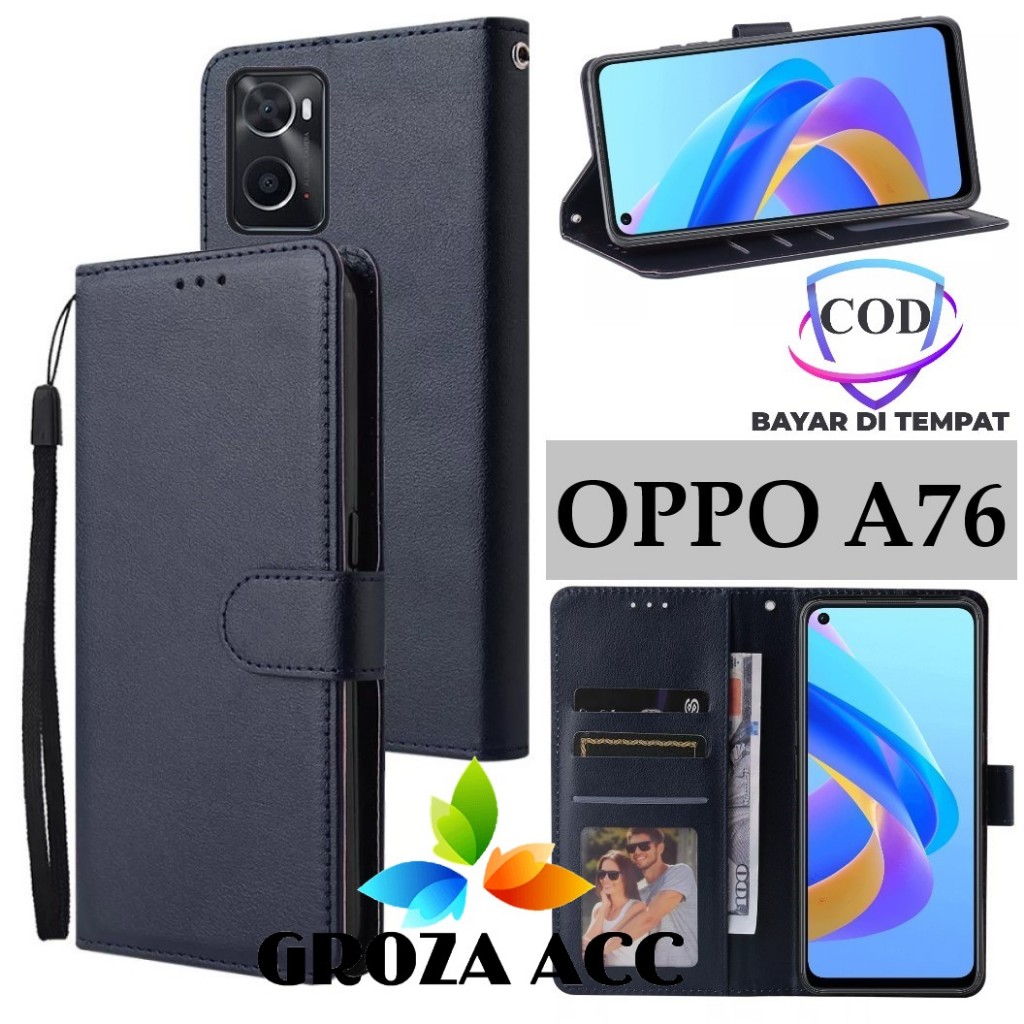 Flip Case OPPO A76 Case Wallet Kulit Casing Dompet Case Wallet Leather Flip Case OPPO A76 Casing hp 