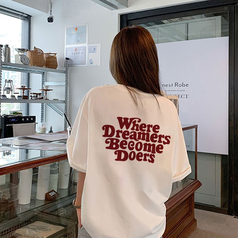 XIAOZHAINV t shirt Letter kaos oversize atasan korean style wanita korean style wanita bigsize ootd A1003