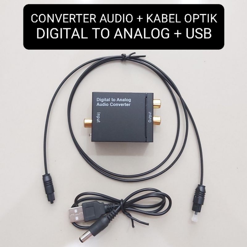 Converter Audio Digital to Analog Toslink ke RCA Kabel Optik Optical