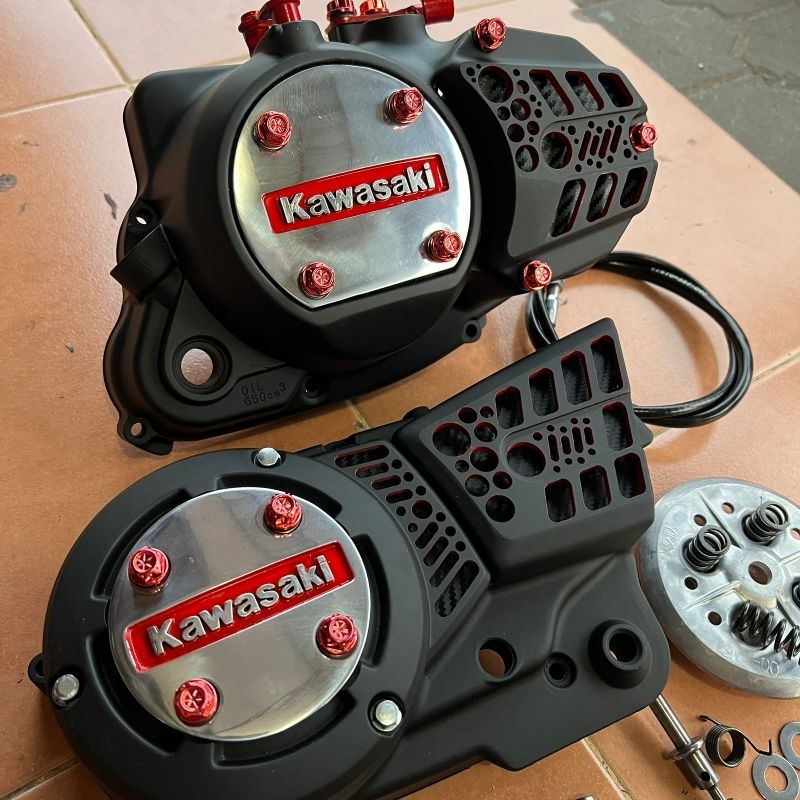 BAK KOPLING KANAN RX KING RX SPESIAL KAWINAN NINJA MOTIF BERLUBANG UKIR GASPOL RACING