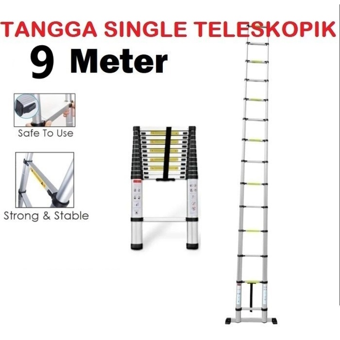 Tangga Teleskopik 9 Meter Single Telescopic Ladder Tangga