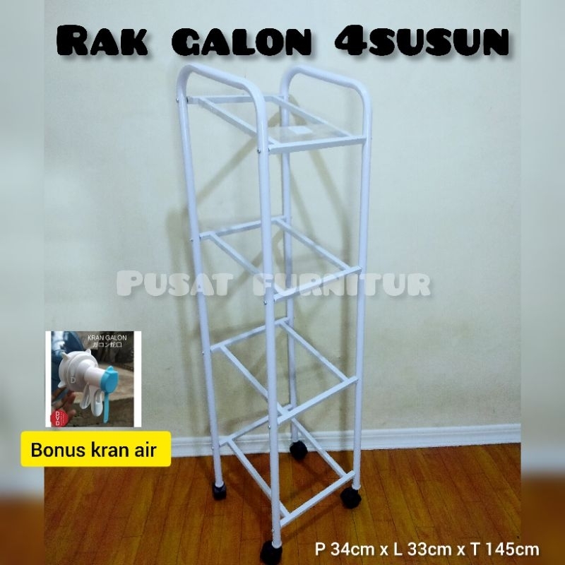 Rak galon 4 susun roda
