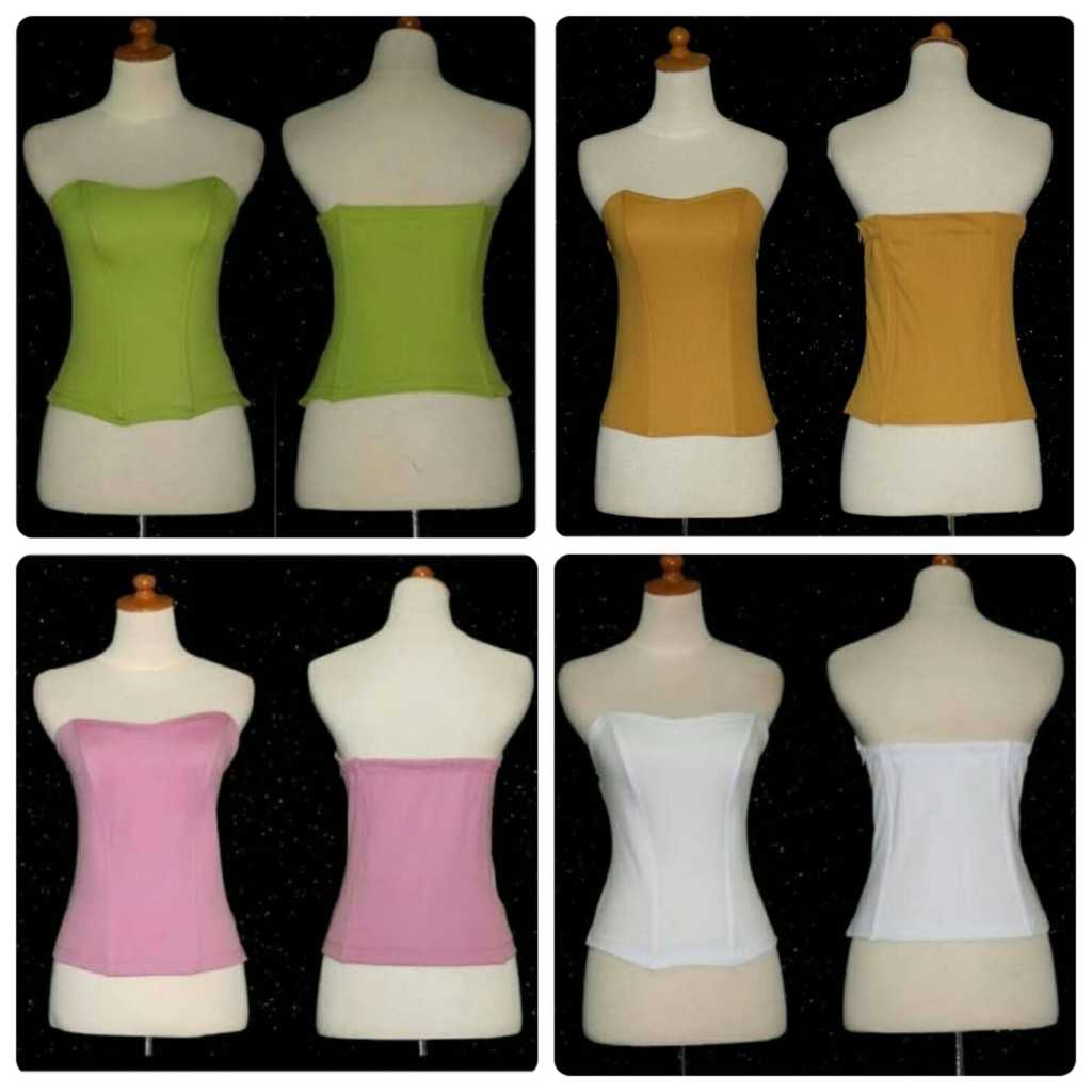 Dalaman Kebaya / Kamisol / Longtorso PUTIH / Bustier size S-XL Bahan Kaos