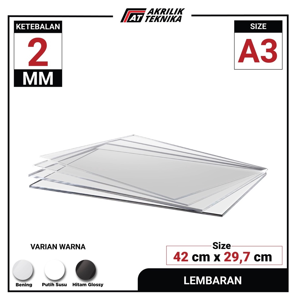 

➽ LEMBARAN AKRILIK A3 2MM TRANSPARAN WARNA ACRYLIC GROSIR BERKUALITAS Terkini