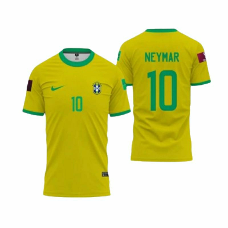 Jersey Kaos Bola Anak Neymar jr Timnas Brazil Home Terbaru 2023