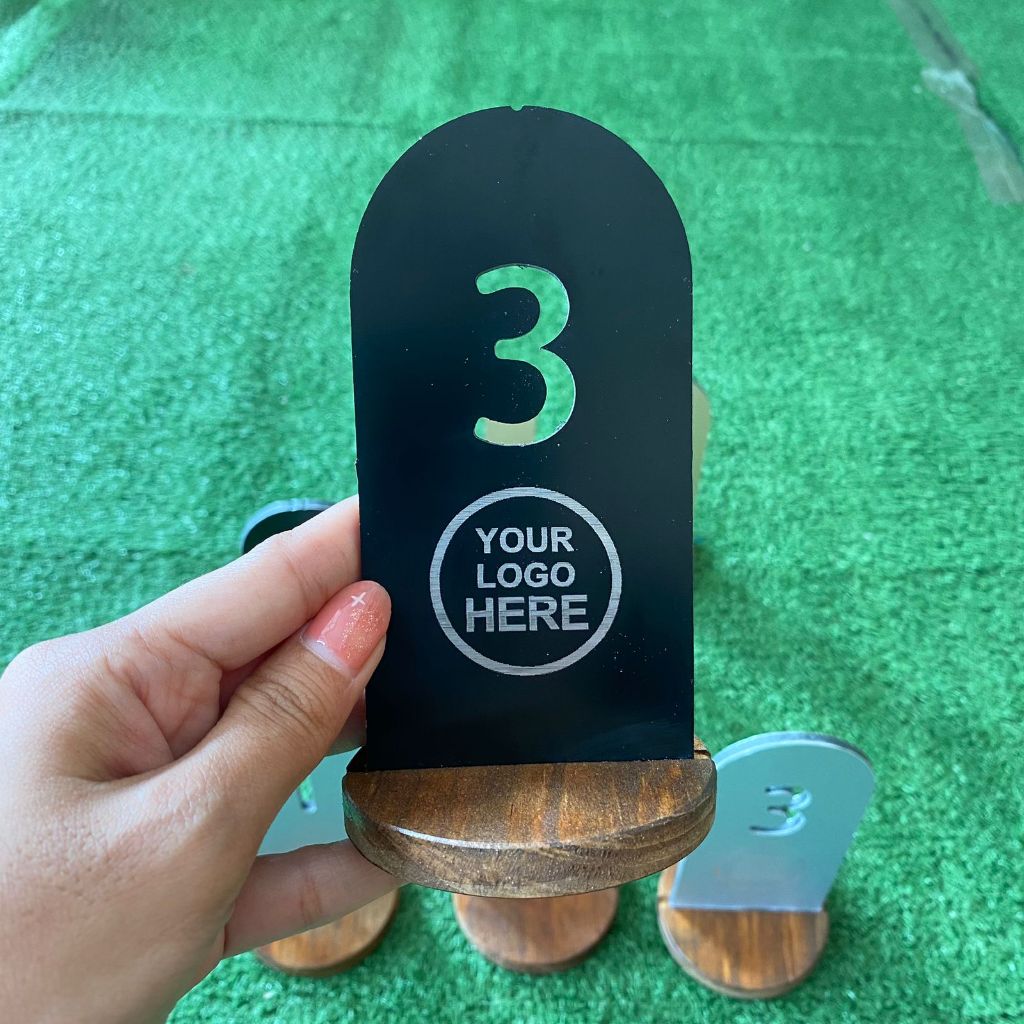 Nomor Meja Model Dome Penanda Meja Cafe, Coffee Shop, Restaurant