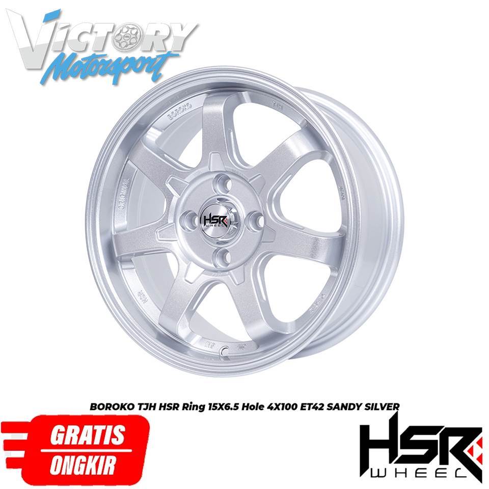 VELG TE37 HSR R15 BOROKO TJH SILVER UNTUK JAZZ,KARIMUN,BRIO,YARIS MOBILIO DLL