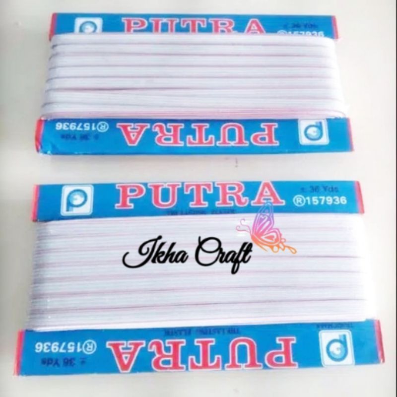 Karet Elastis Putra 1cm 36 yard - Elastis Putra - Karet Papan Putra