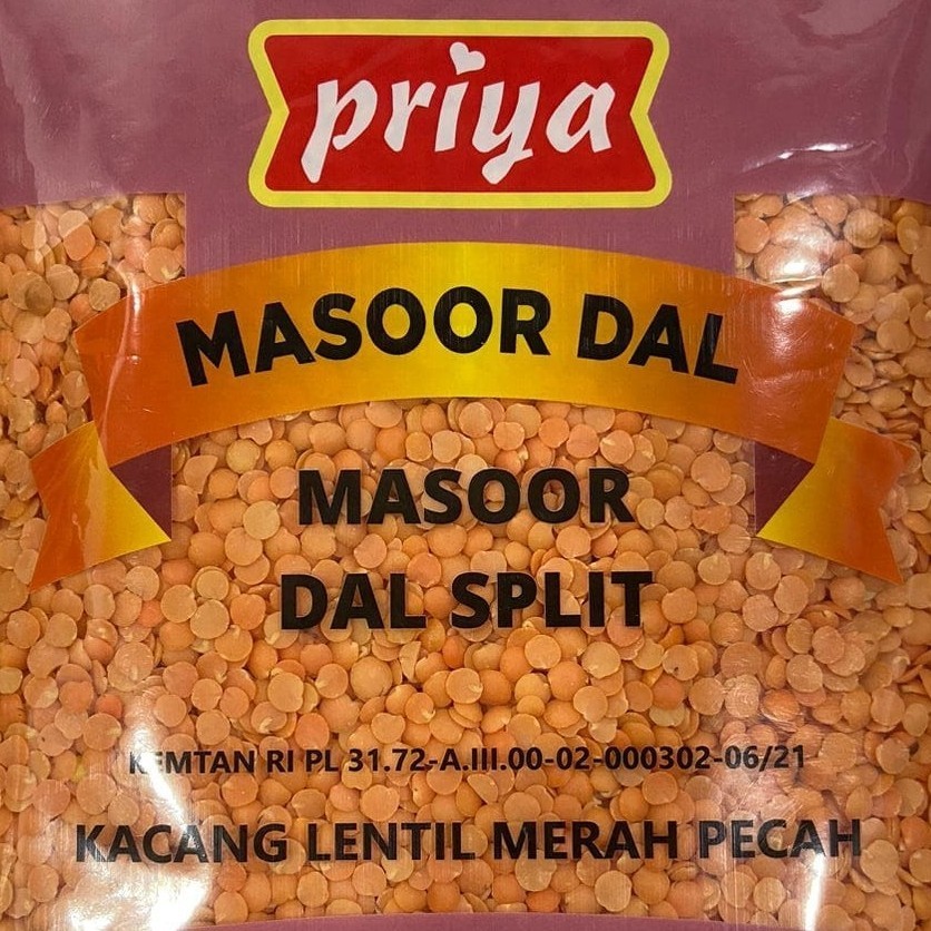 

MASOOR DAL SPLIT PRIYA 500G / Kacang Lentil Merah Pecah / Masoor Dal