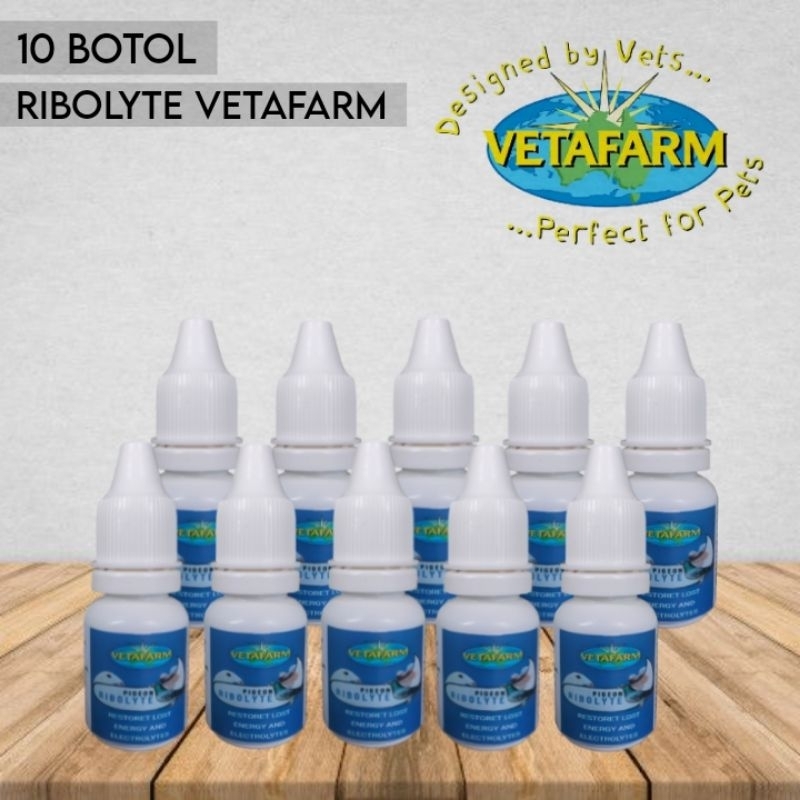 10 botol ribolyte vetafarm isi 10ml harga grosir ribolyte vetafarm vitamin merpati ribolyte original