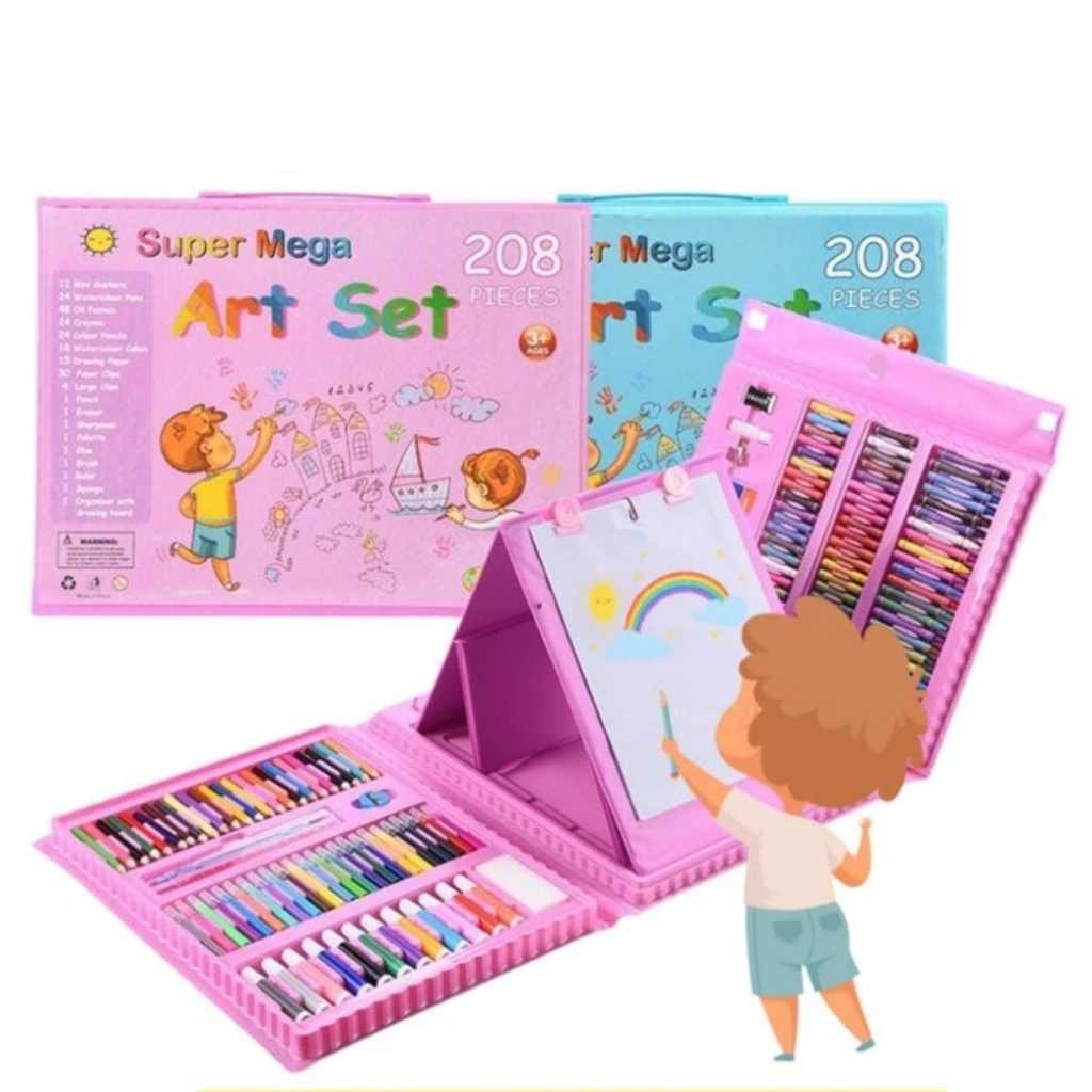 

{MC8} Set Crayon 208 PCS Krayon Mewarna Alat Menggambar dan Mewarnai Anak ISI 208