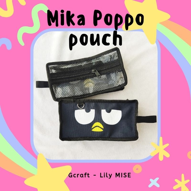 

mika poppo pouch - tempat pensil transparant - art pouch - kotak pensil