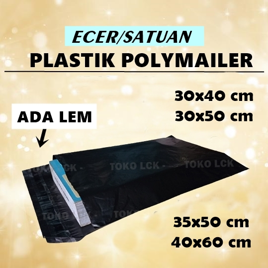 (Satuan) Plastik Polymailer Besar 30x40 30x50 35x50 40x60  cm Kantong Plastik Lem Perekat Packing Paket Olshop