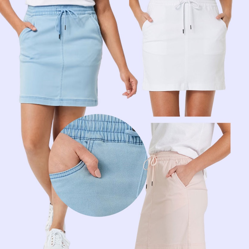 ROK DENIM WANITA ANKO07 KNIT DENIM SKIRT