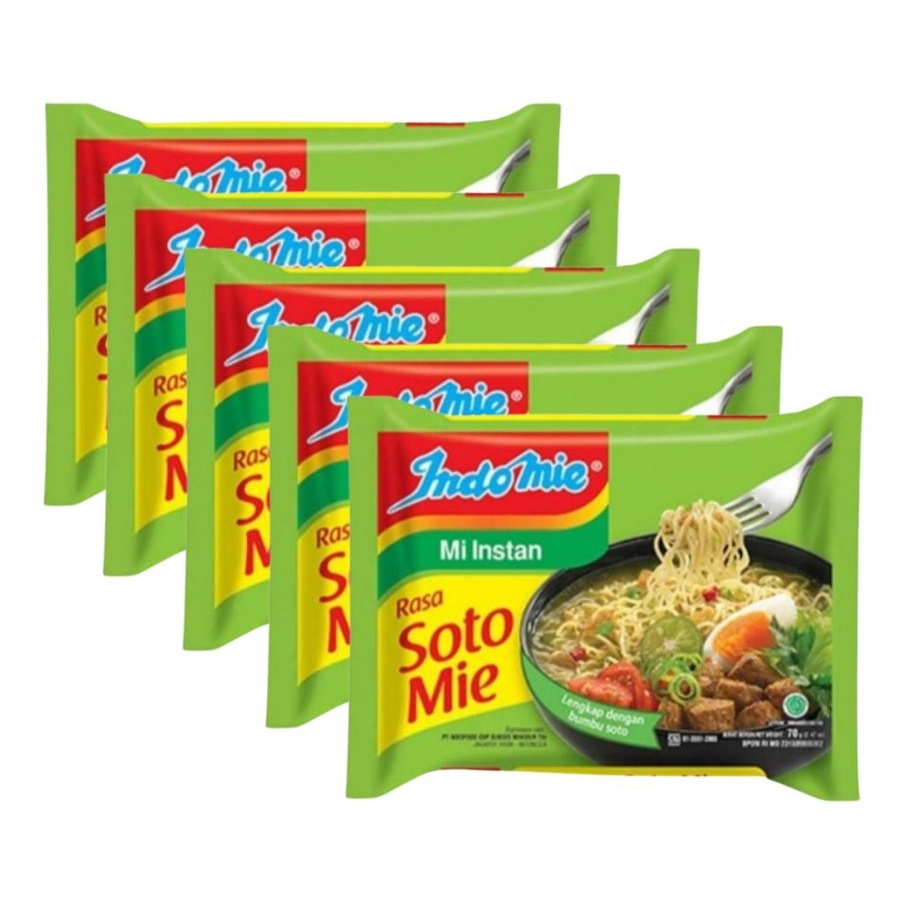 

JQRY9893 【FSASH SALE】 Indomie Mie Instan Soto Mie 5 x 70 gr