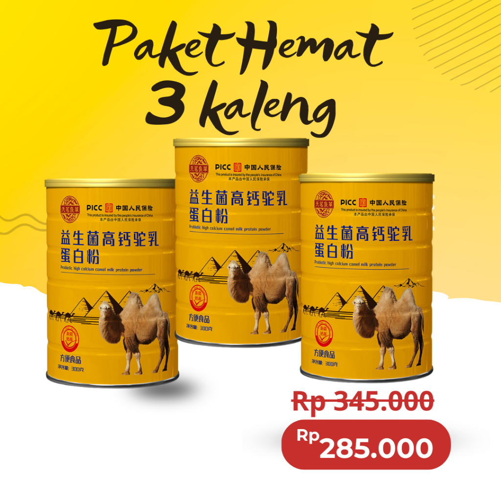 

TIANMING Susu Bubuk Unta 300gr PAKET HEMAT 3 KALENG