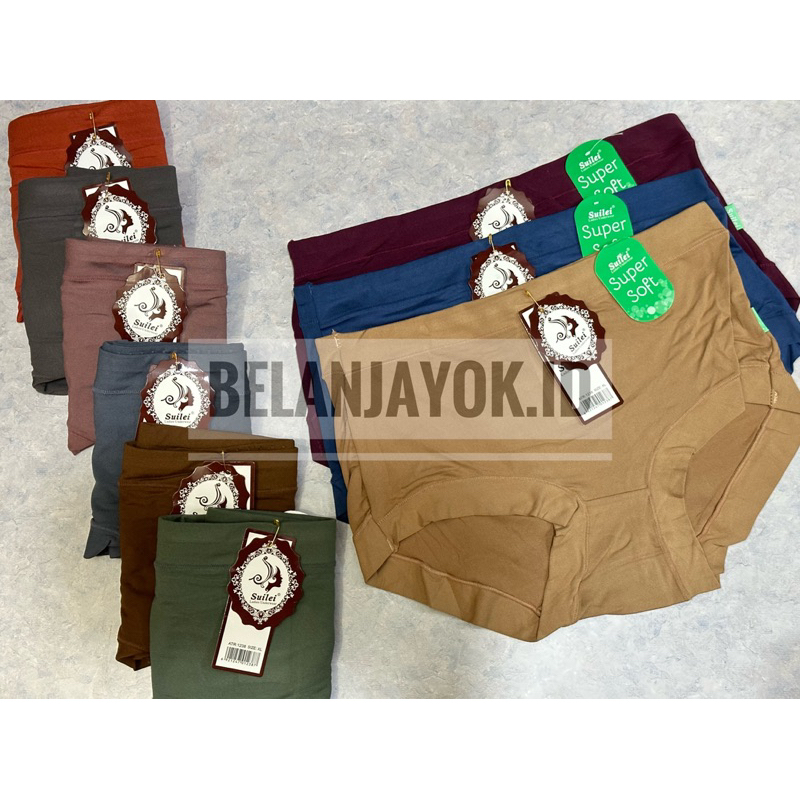 6 pcs Celana Dalam Wanita Suilei 1238 Super Soft Karet Besar