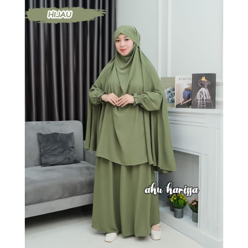 SET AFIFAH BY AKU KARISSA / AFIFAH 2in1 / FRENCH KHIMAR SET ROK / SETELAN ROK / FRENCH KHIMAR CRINGK